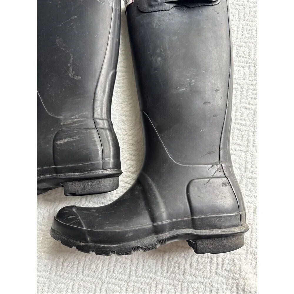 Hunter Women Sz 5M-6 Classic Matte Black Tall Rubber Rain Muck Boot